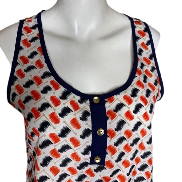 Francesca’s Sleeveless Blouse Red Blue Size Medium - Picture 2 of 6